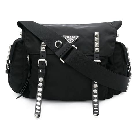 prada studded one shoulder backpack|Prada leather handbags.